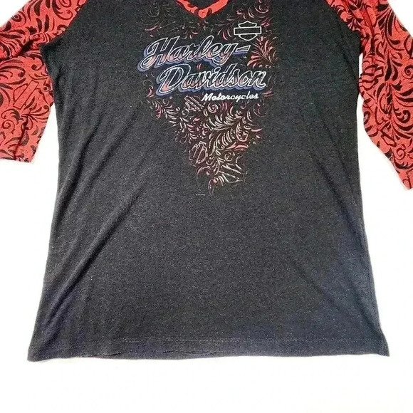 Harley-Davidson Women's Tee 3/4 Sleeves w/Burnout Logo Large Barnett El Paso, TX - Picture 5 of 16